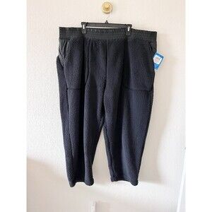 $100 Columbia Womens West Bend Fleece Pull-On Pants Black Size 3X SHORT